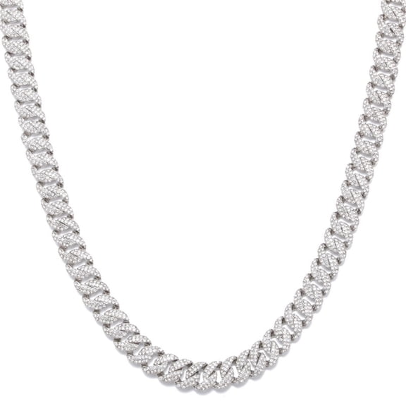 Male 10MM Cuban Chain Necklace for Men Women Iced Out Zircon Hip Hop Jewelry 24inch