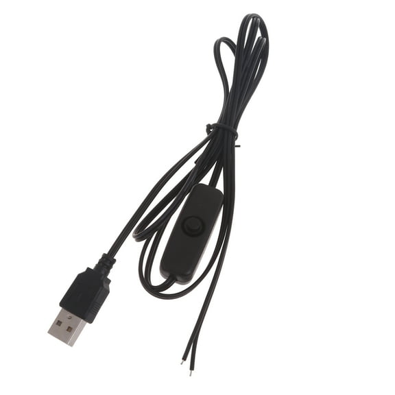 Male 2 Pin USB Soldering Power Cord Extension Cable for 5V USB Fan, LED Strips Desk Lamp, Driving Recorder LED Strip