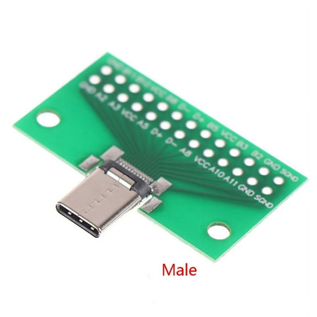 Type-C Male To Female USB 3.1 Test PCB Board Adapter Type C 24P 2.54mm Connector