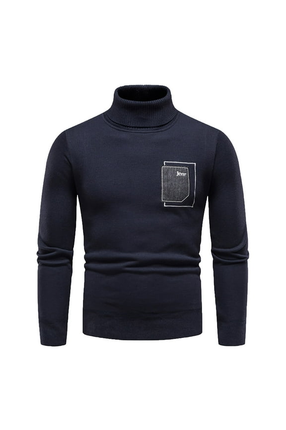 Male Autumn And Winter Casual Stand Collar Long Sleeve Vacation Outdoor Knitted Wool Sweater Top Malbon