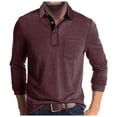 thumbnail image 1 of Male Autumn And Winter Solid Color Lapel Long Sleeve Button Neck Striped Oversized T Shirt Top T Shirts plus Size Men Men T Shirts Graphic Pack Big & Tall Shirts for Men Hooded T Shirts for Men Man, 1 of 5