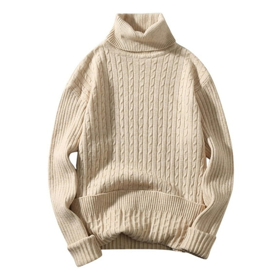 Male Autumn and Winter Wool Sweater - Round Neck Pullover Bottoming Shirt All Matching High Neck Top