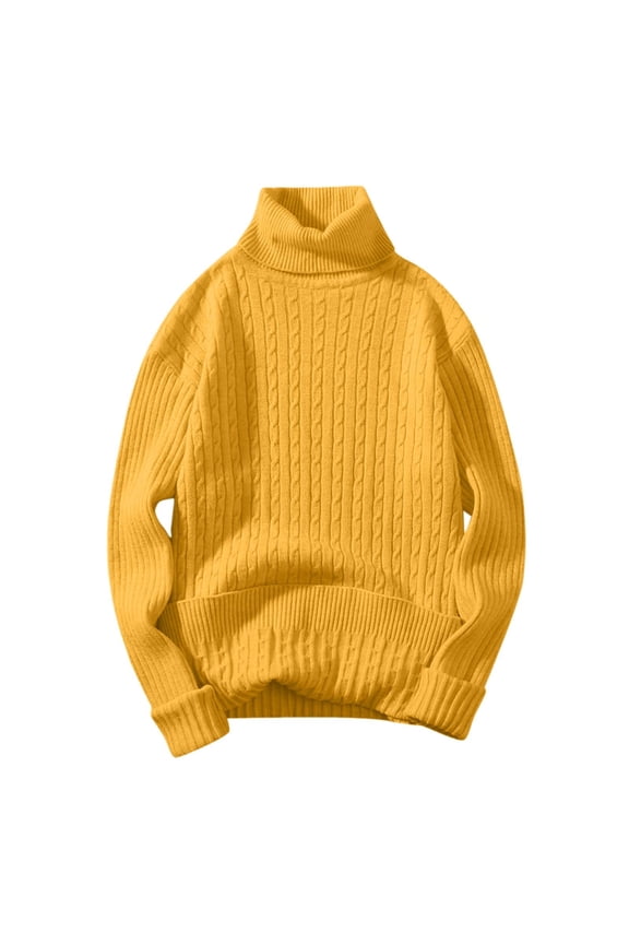 Male Autumn and Winter Wool Sweater - Round Neck Pullover Bottoming Shirt All Matching High Neck Top