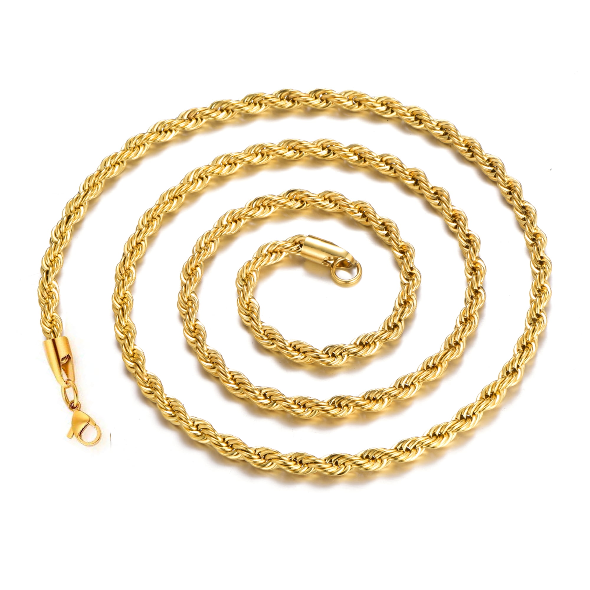 Yellow Stainless Steel Unisex 2mm 20 Inch Rope Fashion Chain Necklace  Jewelry Gifts for Women - Walmart.com