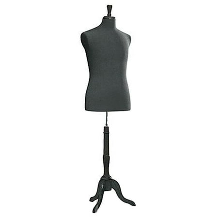 SSWBasics Male Black Jersey Suit Form - Includes Base Form and Finial - Male Mannequin