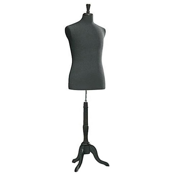 SSWBasics Male Black Jersey Suit Form - Includes Base  Form  and Finial - Male Mannequin