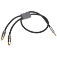 thumbnail image 1 of Male Cable 3.5mm Male to 2 Male Stereo Adapter Gold Plate Coaxial Cable Male Y Cord for Smartphones Tablets Speakers, 1 of 8