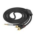 thumbnail image 1 of Male Cable 3.5mm Male to 2 Male Stereo Adapter Gold Plate Coaxial Cable Male Y Cord for Smartphones Tablets Speakers, 1 of 9
