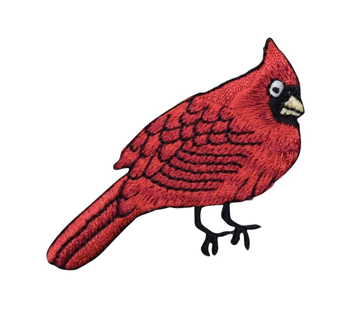 Male Red Cardinal - Facing Right - Embroidered Iron on Patch - Walmart.com