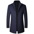 thumbnail image 1 of Male Casual Collar Woolen Mid Length Coat Jacket, 1 of 3