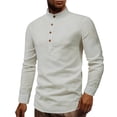 thumbnail image 1 of Male Casual Loose Shirt Mens Casual Cotton And Linen Solid Color Stand-Up Collar Long-Sleeved Shirt, 1 of 9