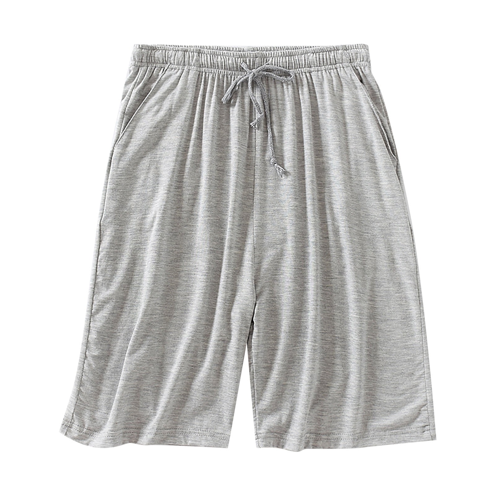 Summer Knitted Shorts Men's Casual Pants Loose Washed Drawstring Heavyweight