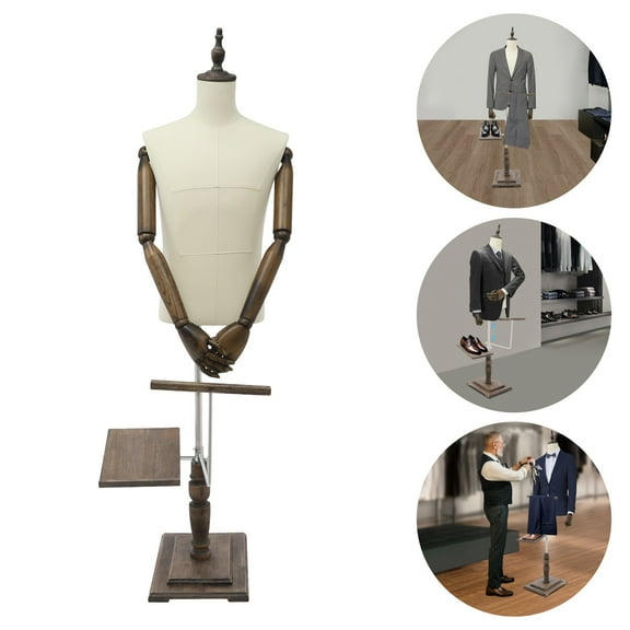 Male Clothing Display Rack Store Male Clothing Display Props 26.38in Height Adjustable Used in Boutiques, Department Stores, Tailor Stores