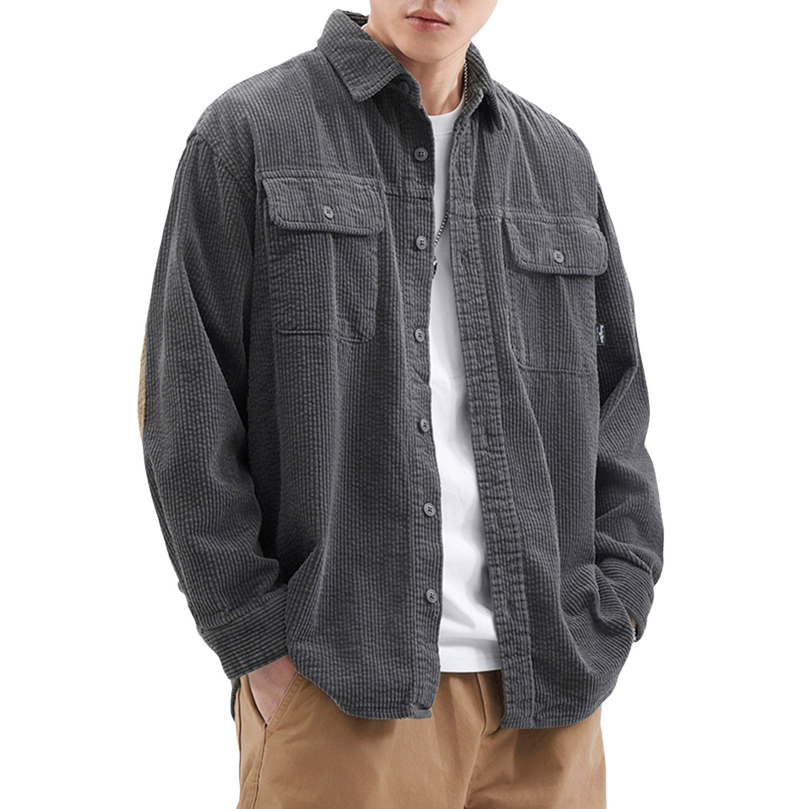 Men's Casual Corduroy Button Down Shacket main image 0
