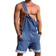 thumbnail image 1 of Male Denim Bib Overall Knee-Length Jean Jumpsuit, 1 of 3