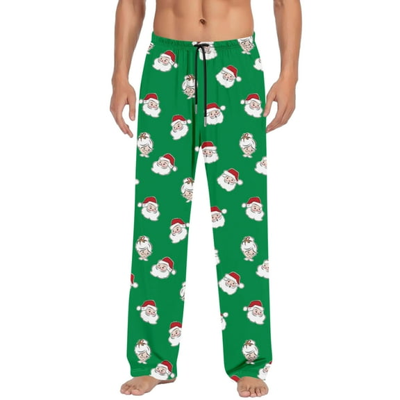 Male Drawstring With Pocket Christmas Printed Casual Pants And Sleeping Pants