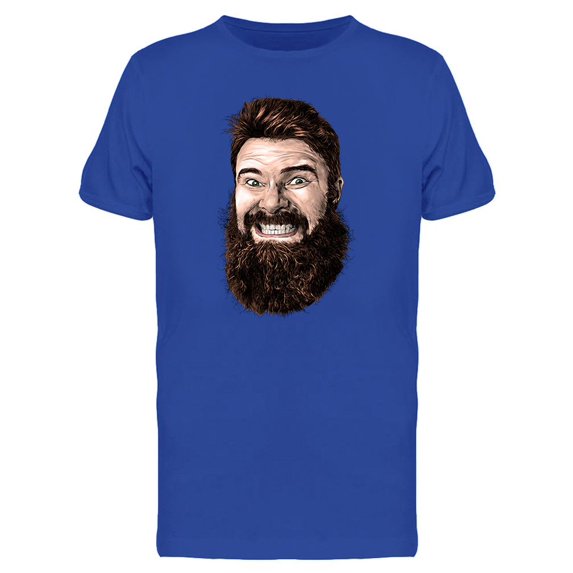 Male Face With Long Beard T-Shirt Men -Image by Shutterstock, Male 3X-Large