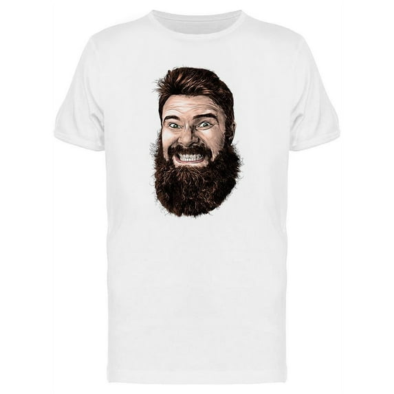 Male Face With Long Beard T-Shirt Men -Image by Shutterstock, Male x-Large