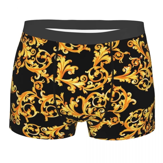 Luxury European Floral Pattern Underwear Men Sexy Print Baroque Victorian Art Boxer Shorts Panties Briefs Breathbale Underpants