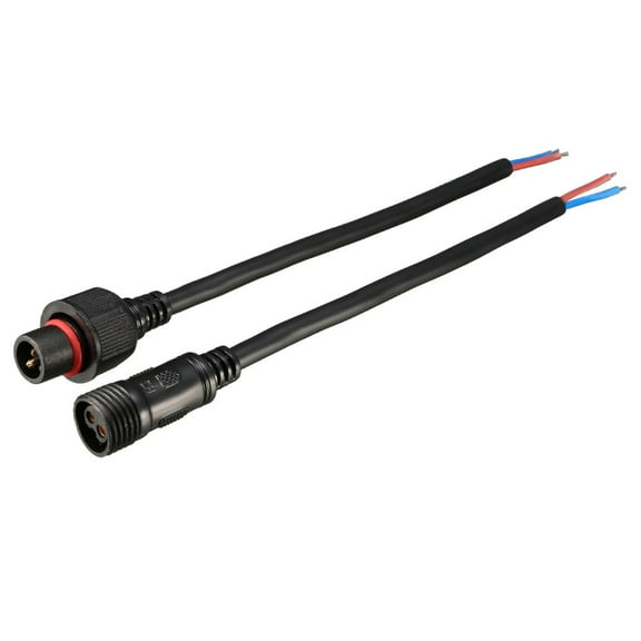 Male Female 2 Terminal Waterproof Connector Cable Black for Strips Light