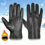 SUNSHUILLL Male And Female 2024 Autumn And Winter Solid Color Versatile Windproof And Thick Cold Leather Gloves Gloves Mittens Men Winter Warm Mittens for Women Cold Weather Heated Winter Gloves Mittens Toddler