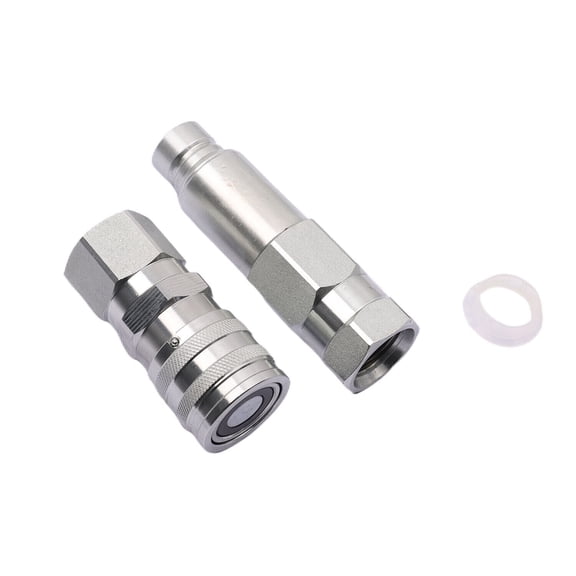Male & Female Flat Face Coupler Kit for Bobcat Loader Excavator Work Machine