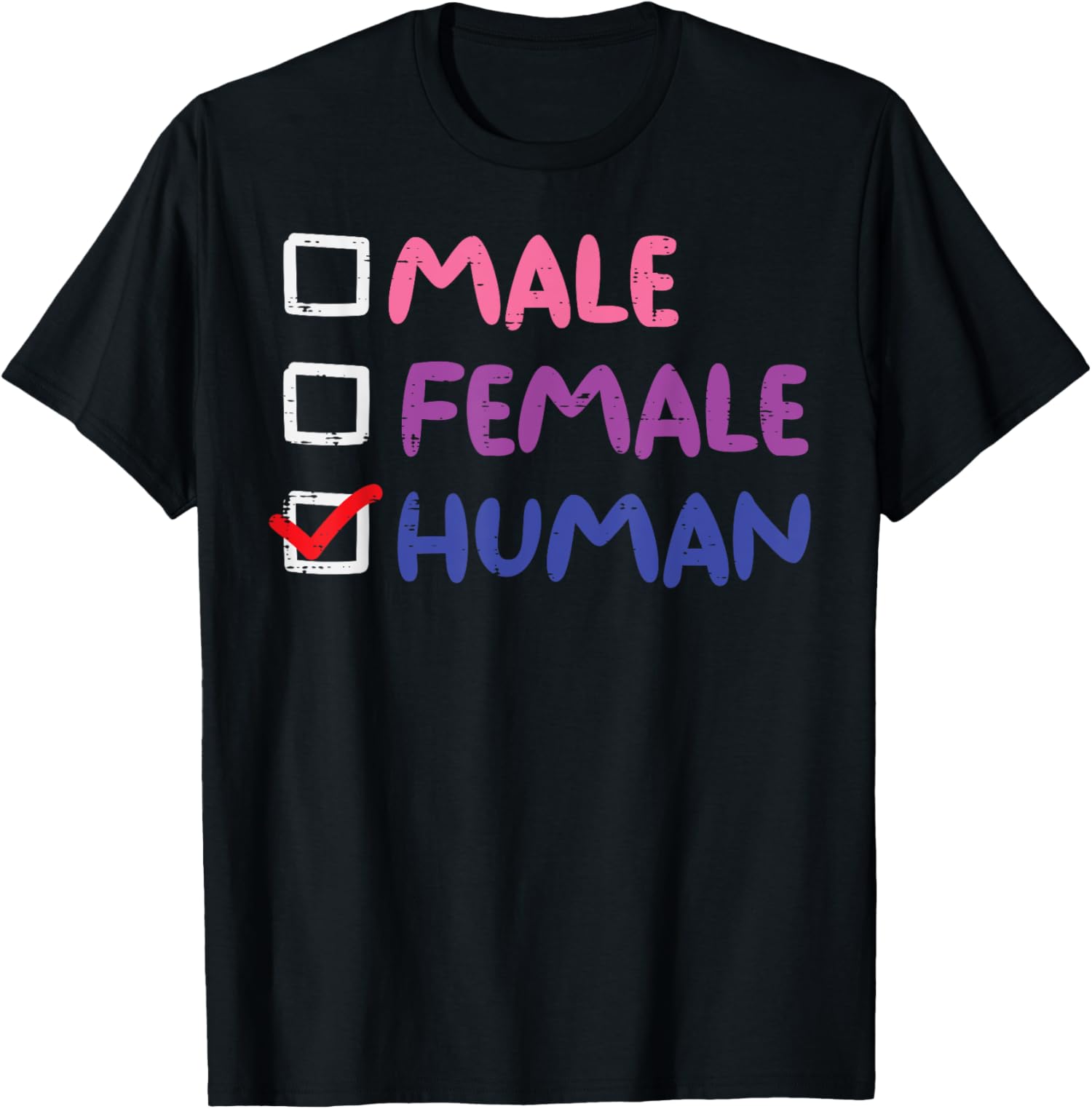 Male Female Human Checkbox LGBTQ Genderfluid Flag NonBinary TShirt