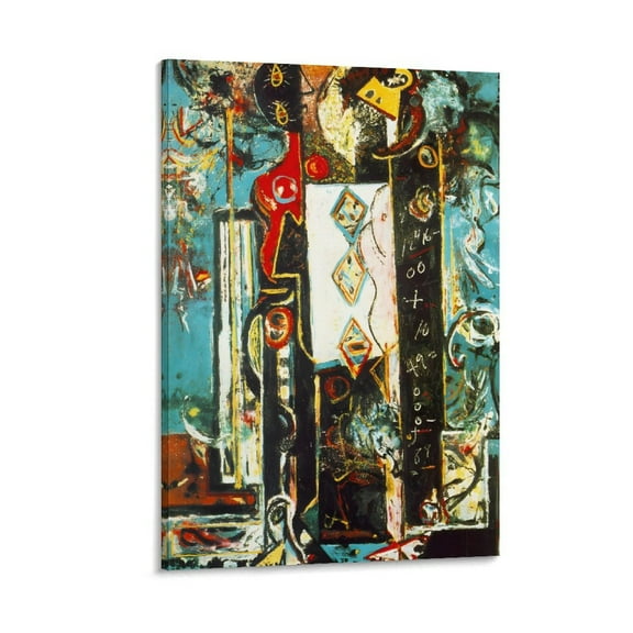 Male And Female by Jackson Pollock Painting Poster Picture Print Canvas Poster Wall Paint Art Posters Decor Modern Home Artworks Gift 16x24inch(40x60cm)