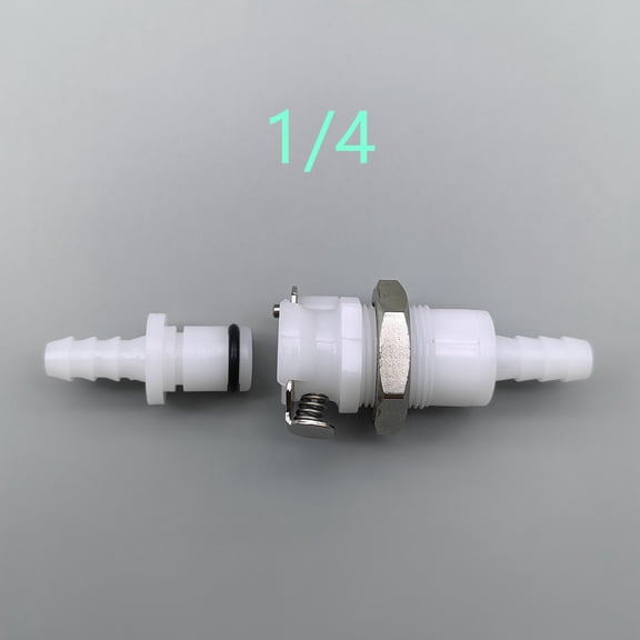 Male Female-Plastic Quick Connect Pipe Fittings, Barb Fittings, Inline Shut-Off Valve, Female Quick Connector with Return Valve, 1/4