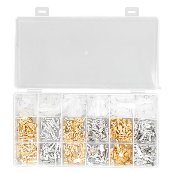 Male Female Wire Spade Connector, Wire Crimp Terminal Block High Conductivity 2.8 4.8 6.3mm With Insulating Sleeve For Car Audio Speaker