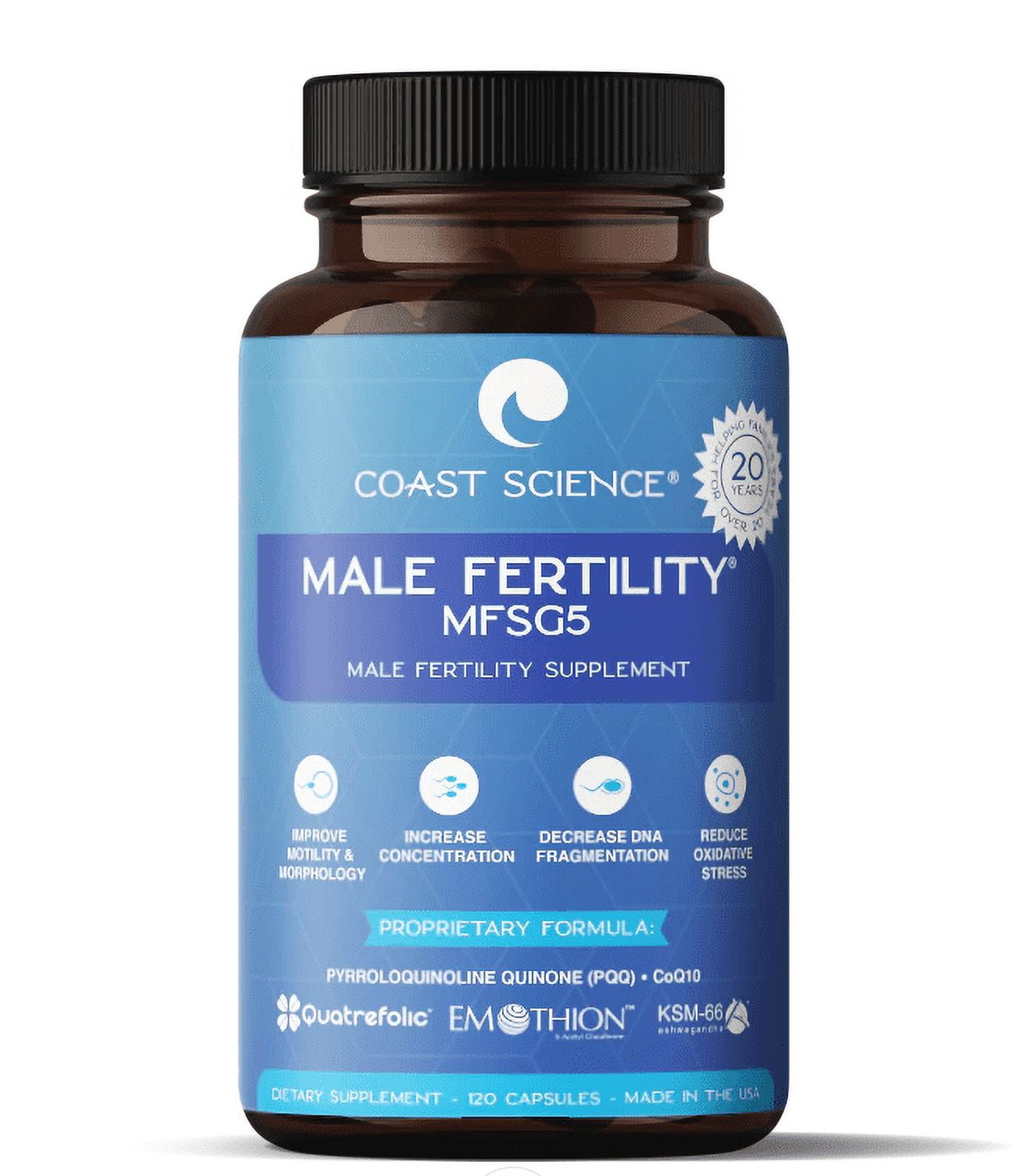 Male Fertility Supplement MFSg5 120 capsules (now with PQQ)