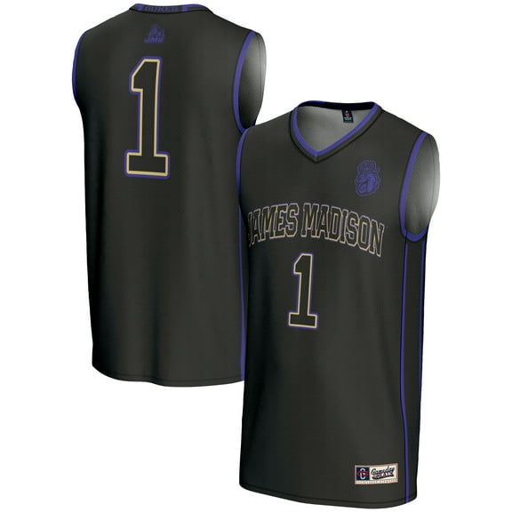 Youth GameDay Greats Black #1 James Madison Dukes Lightweight Basketball Jersey