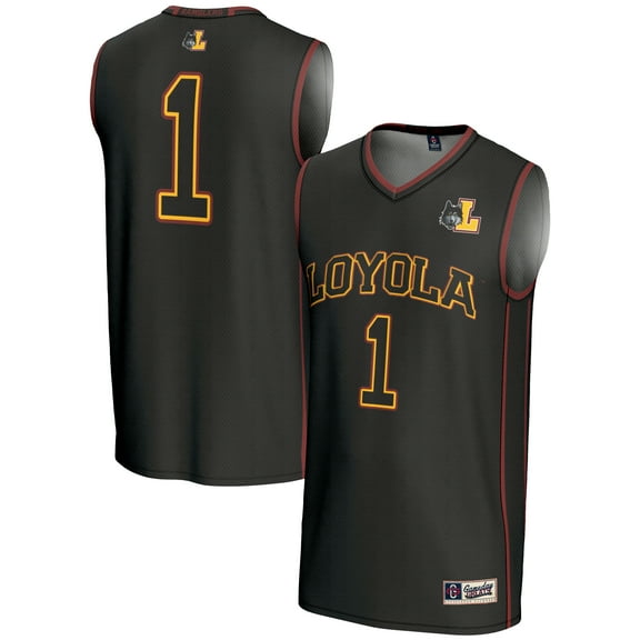 Male GameDay Greats #1  Black Loyola Chicago Ramblers  Lightweight Basketball Jersey