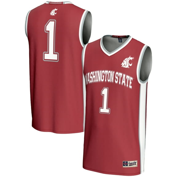 Male GameDay Greats #1  Crimson Washington State Cougars  Lightweight Basketball Jersey