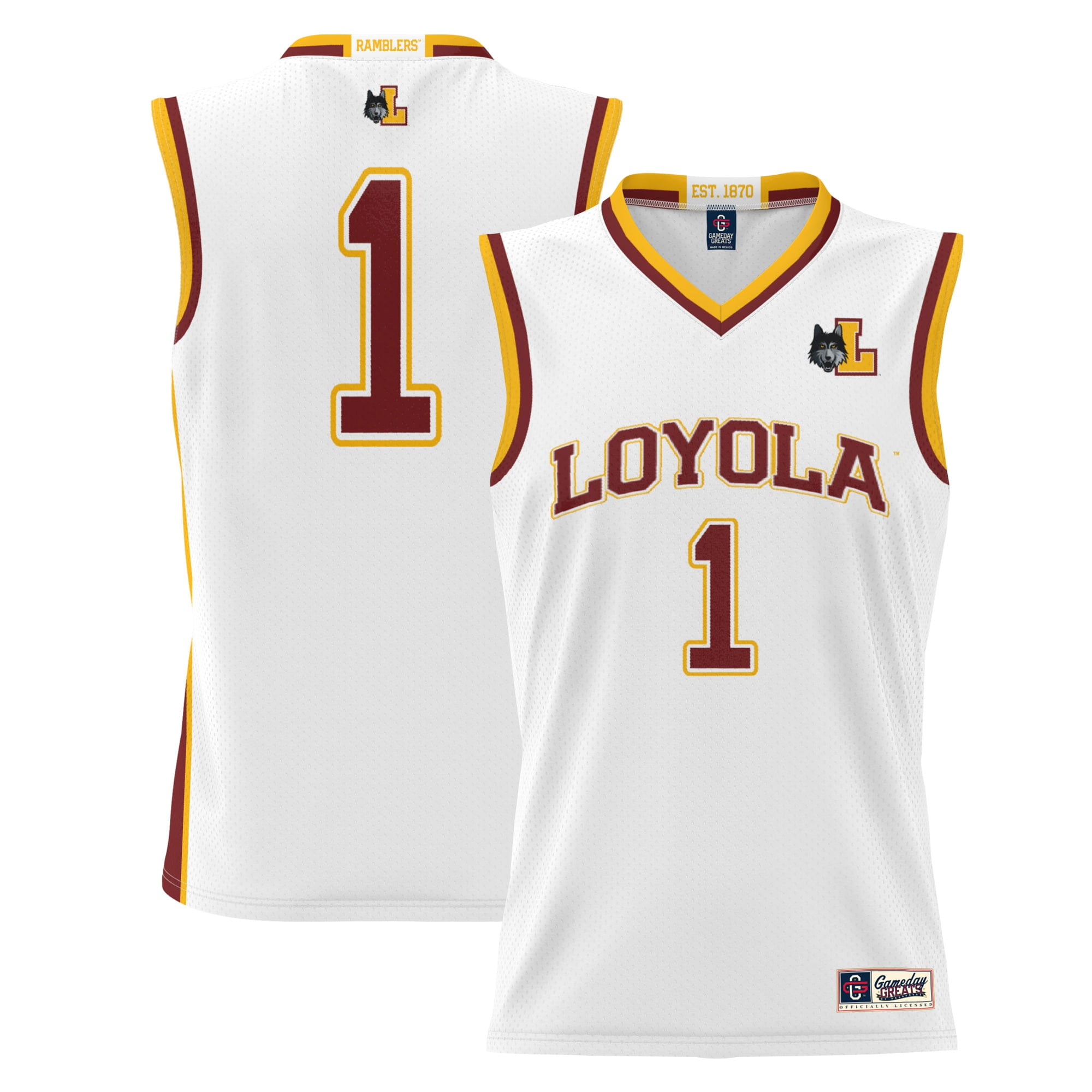 Male GameDay Greats #1 White Loyola Chicago Ramblers Lightweight ...