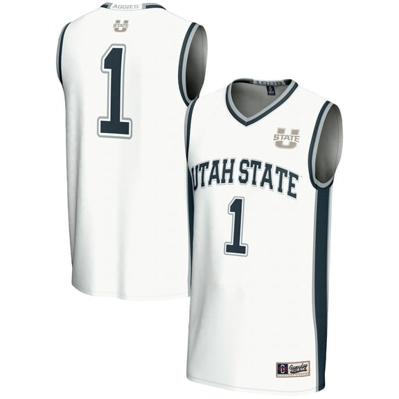 Male GameDay Greats #1  White Utah State Aggies  Lightweight Basketball Jersey