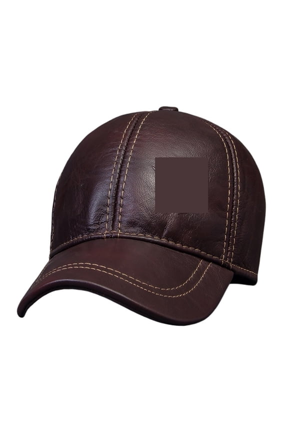 Male Genuine Leather Cowhide 56-60CM Black/Brown Baseball Caps Print For Man Casual Street Dad Hat ,Durable Quality