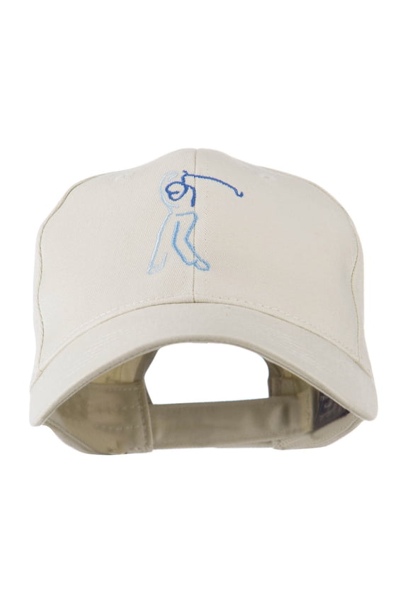 Male Golfer Outline Embroidered Cap - Stone OSFM
