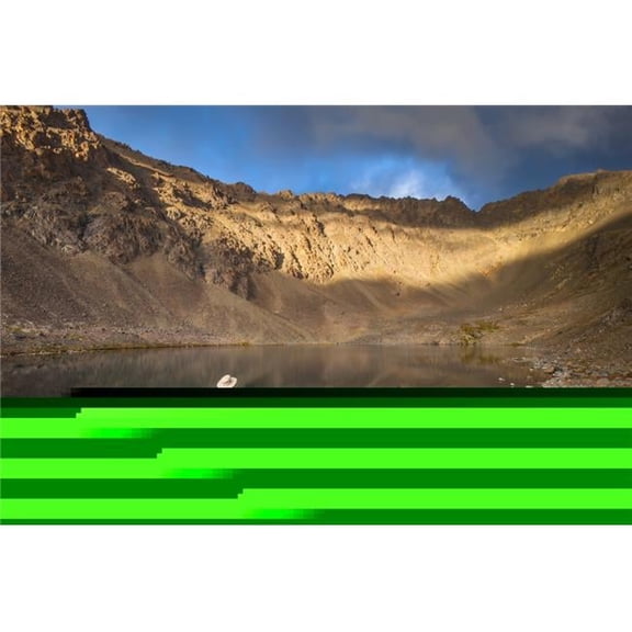 Male Hiker Enjoying The View of Hidden Lake Chugach State Park South Central Alaska Poster Print - 38 x 24 in. - Large