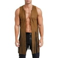 thumbnail image 1 of Male Hippie Suede Fringe Bohemian Music Festival 60s Western Vest, 1 of 8