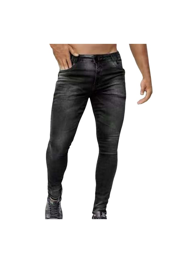 Male Jeans Skinny Stretch Denim Pants Tapered Jeans Pants