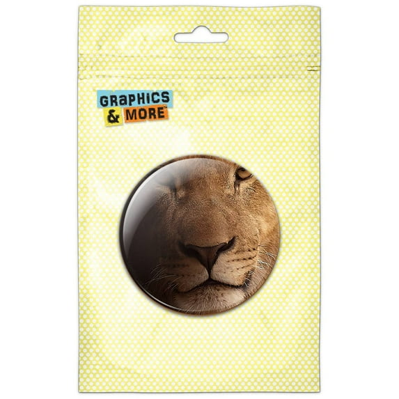 Male Lion Face Pinback Button Pin Badge