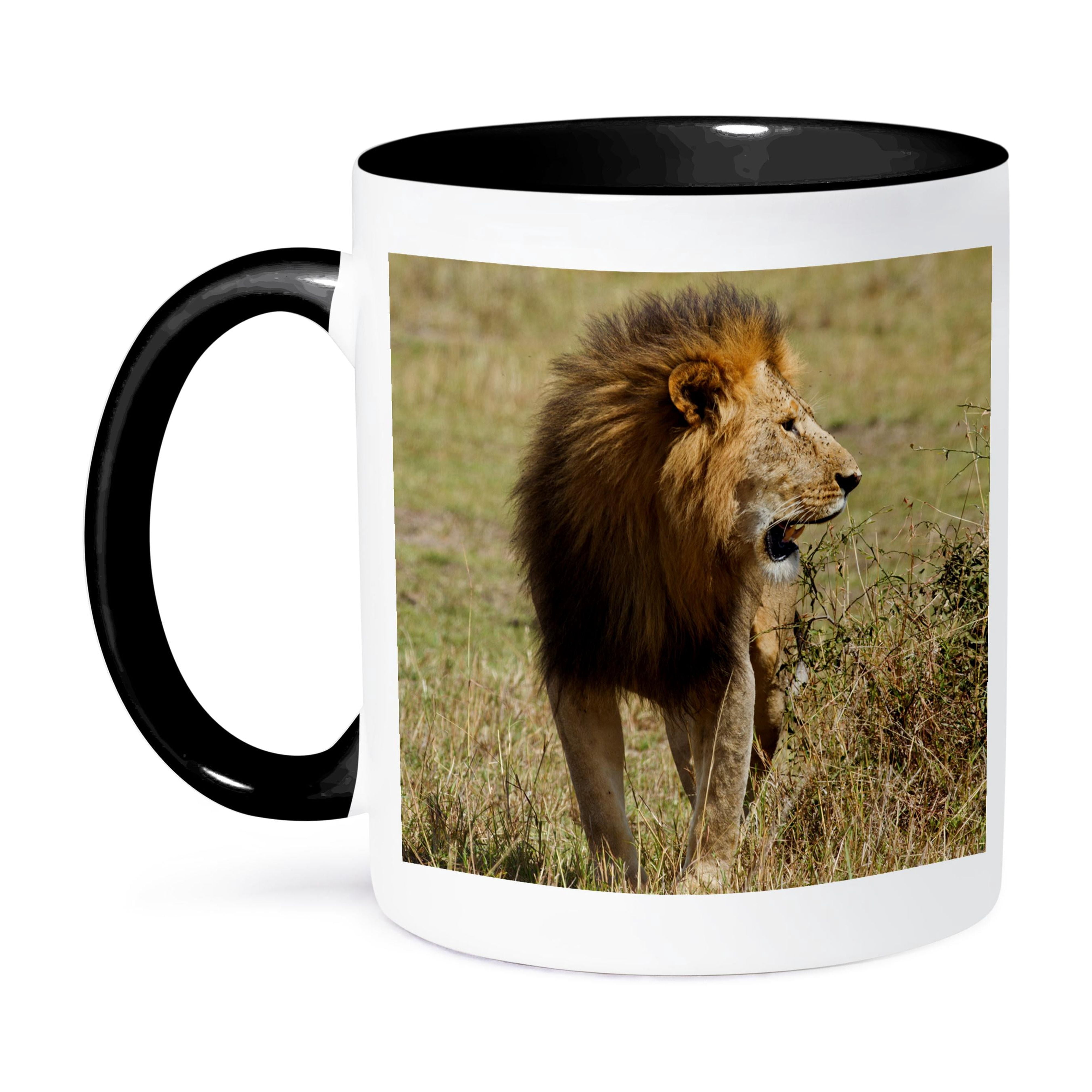 3dRose, Male Lion, Panthera leo, hunting, Maasai Mara wildlife Reserve ...