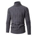 thumbnail image 1 of Male Long Sleeved High Neck Thick Needle Knitted Pullover Solid Color Sweater Warm Knit Sweater, 1 of 2