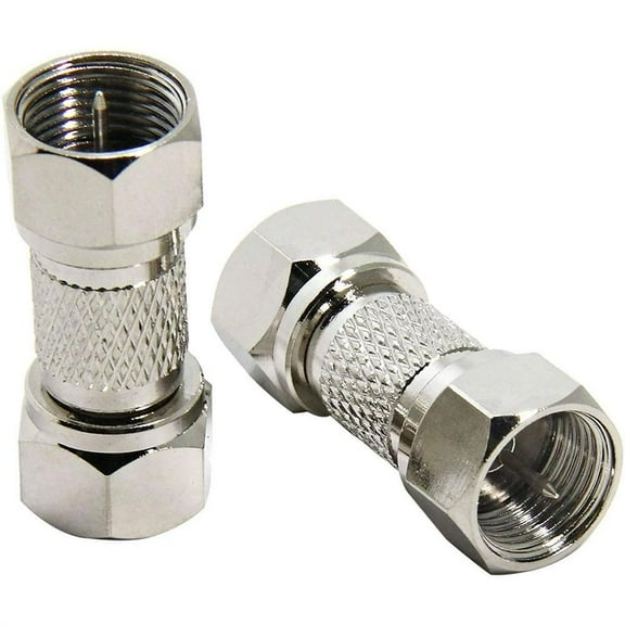 Male to Male Coaxial Connector F Type RG6 Coaxial Cable Adapter, Coupler Converter, 75 Ohm Waterproof for Antenna, Coaxial Cable, TV, Splitter(2pcs) E9S6