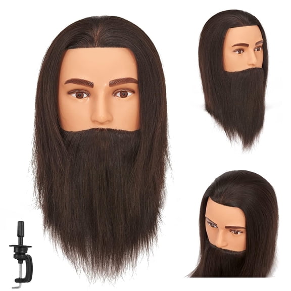 Male Mannequin Head 8-10" 100% Human Hair for Hairdresser
