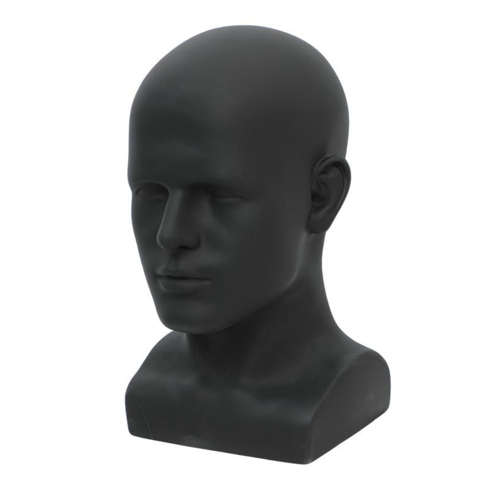 Male Mannequin Head for Hats, PVC Manikin Head with Mount Hole, Professional Display Styling Head for Wigs, Hats, Scarfs, Headphone, Sunglasses, Headdress