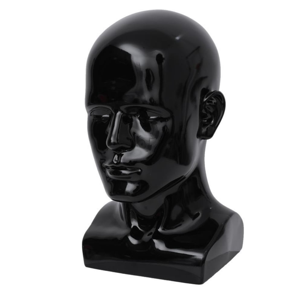 Male Mannequin Head for Hats, PVC Manikin Head with Mount Hole, Professional Display Styling Head for Wigs, Hats, Scarfs, Headphone, Sunglasses, Headdress