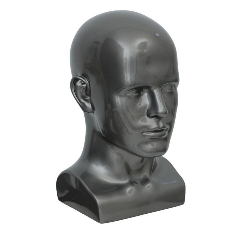 Male Mannequin Head for Hats, PVC Manikin Head with Mount Hole, Professional Display Styling Head for Wigs, Hats, Scarfs, Headphone, Sunglasses, Headdress