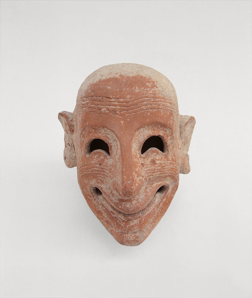 Male Mask In Terracotta Canvas Art - (18 x 24)